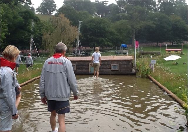 Belgian Team walk the water jump at the Olympics